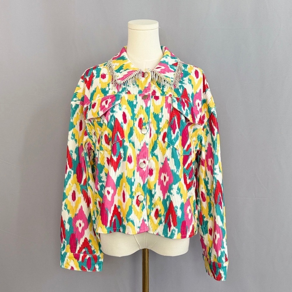Savanna Jane Multicolor Ikat Print Top - Picture 3 of 7